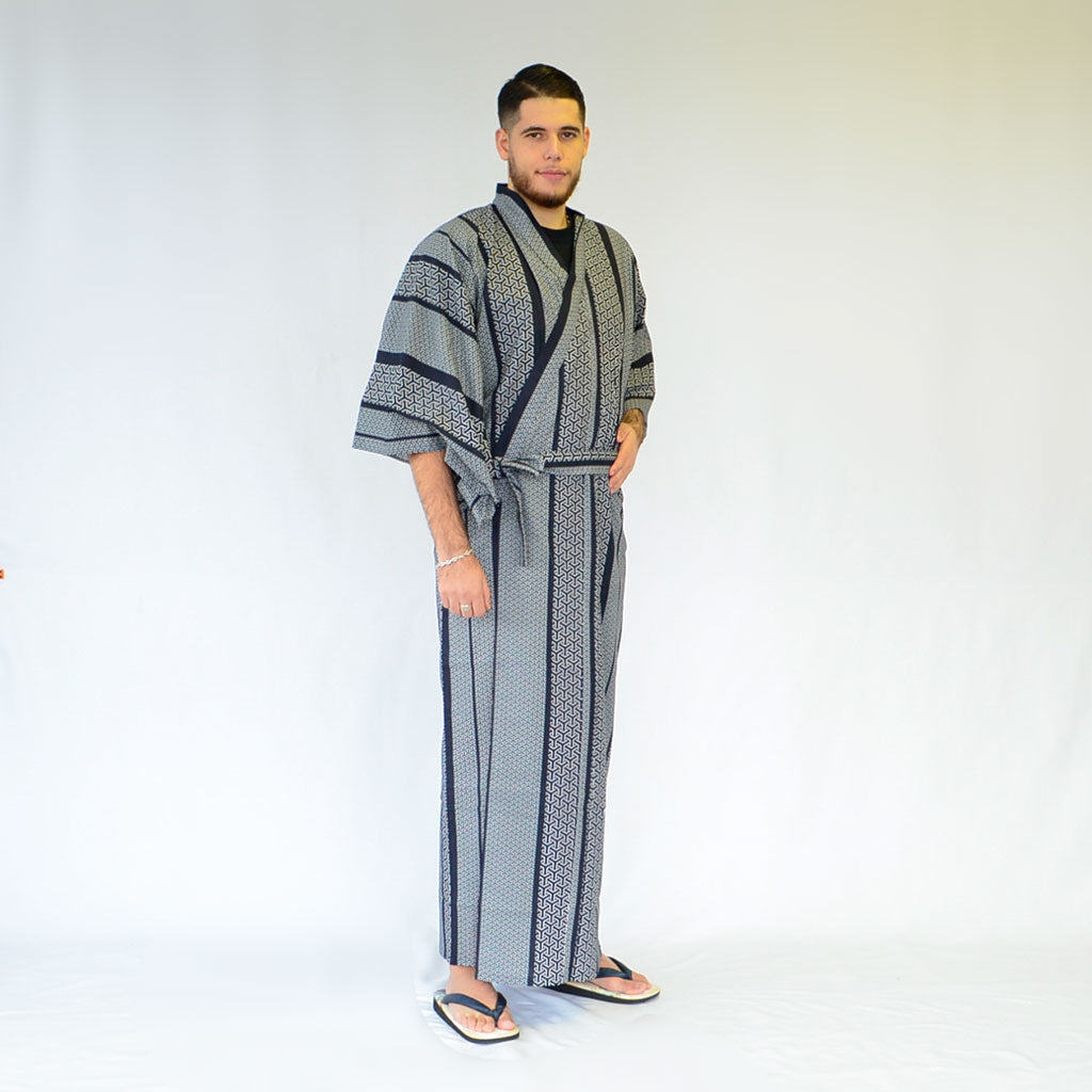 Japanese Yukata Men’s Cotton "Hexagonal Pattern"