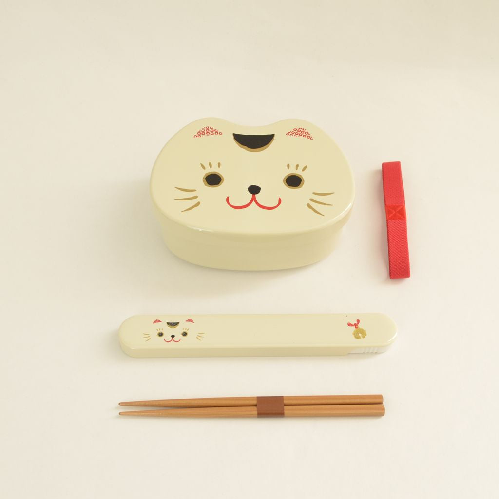 Bento Box and Chopsticks Set "Cat"