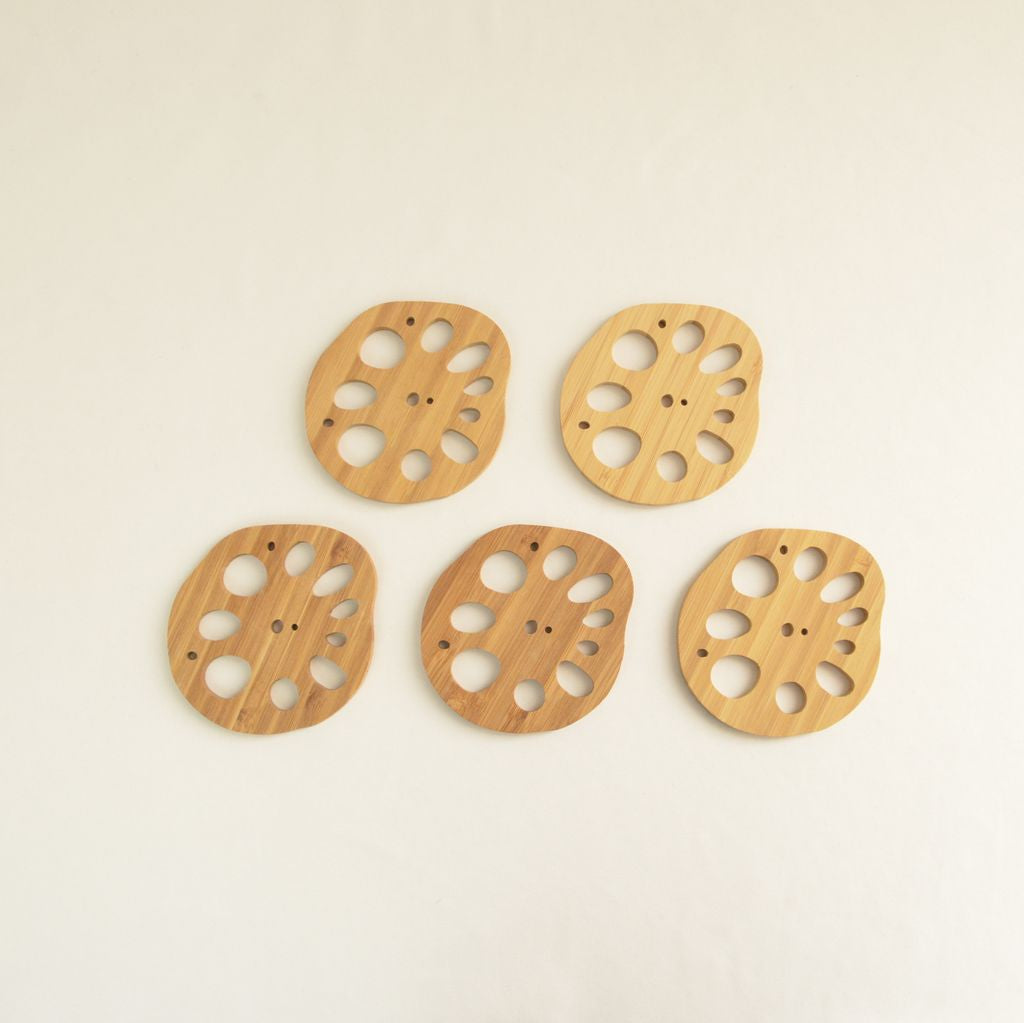 Bamboo Coasters Set of 5pcs "Lotus Root"