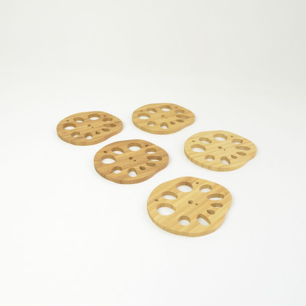 Bamboo Coasters Set of 5pcs "Lotus Root"