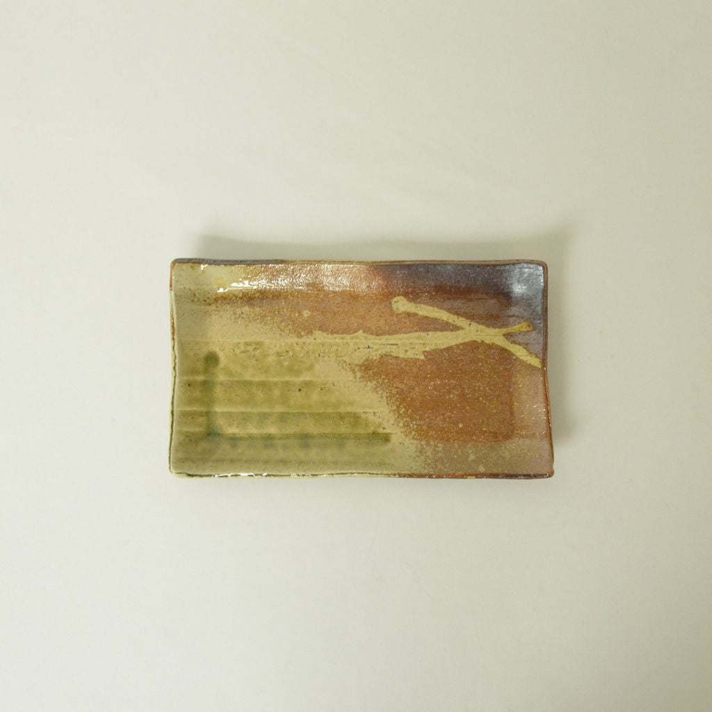 Shigaraki Ware Rectangular Plate "Country-style"