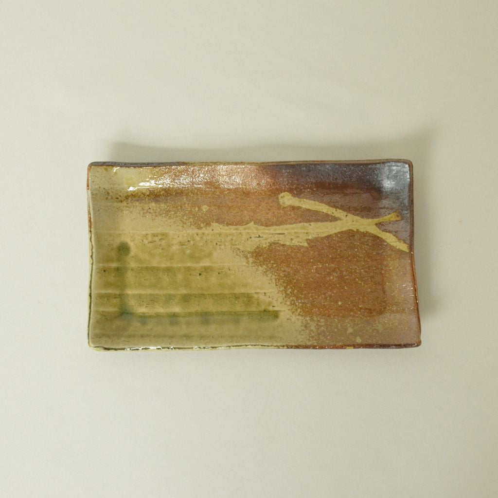 Shigaraki Ware Rectangular Plate "Country-style"