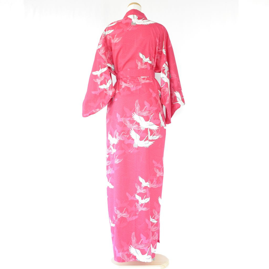 Japanese Yukata Women's Cotton "Colorful Crane"