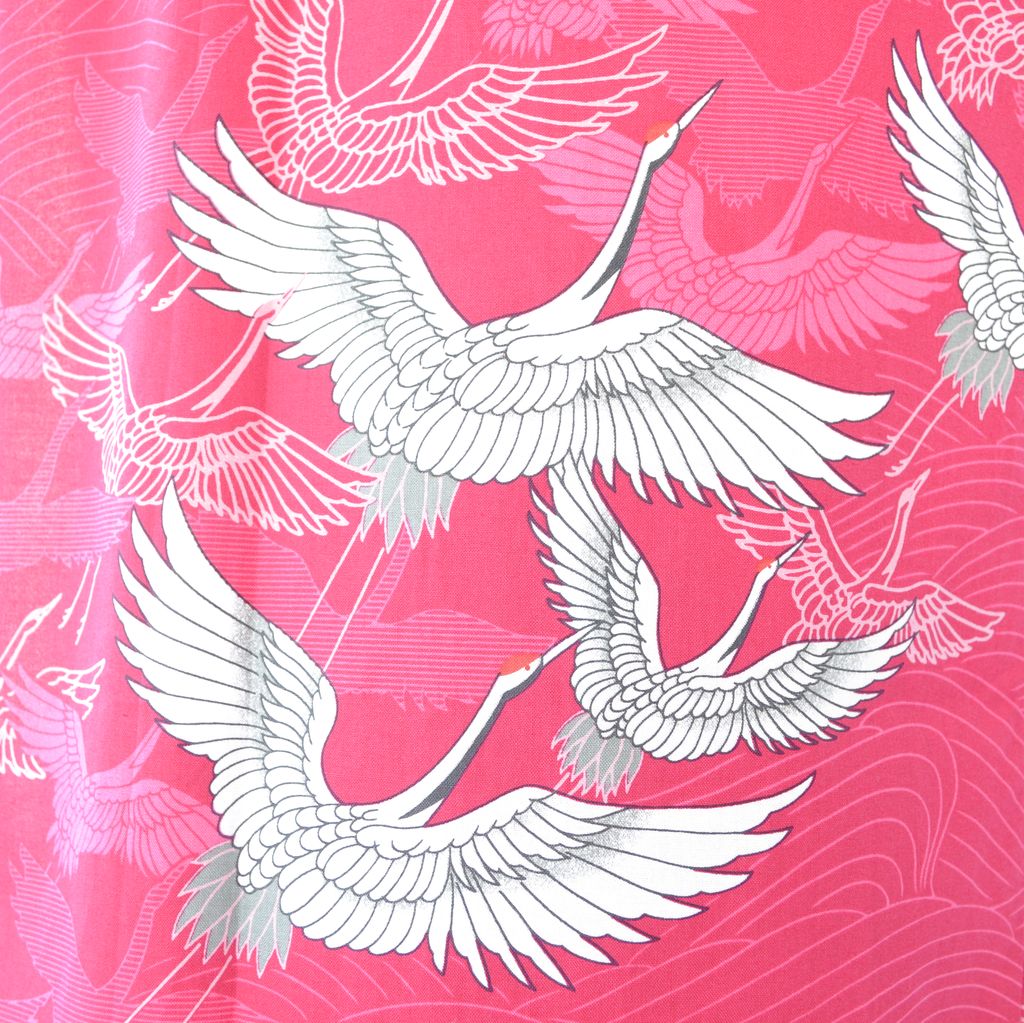 Japanese Yukata Women's Cotton "Colorful Crane"
