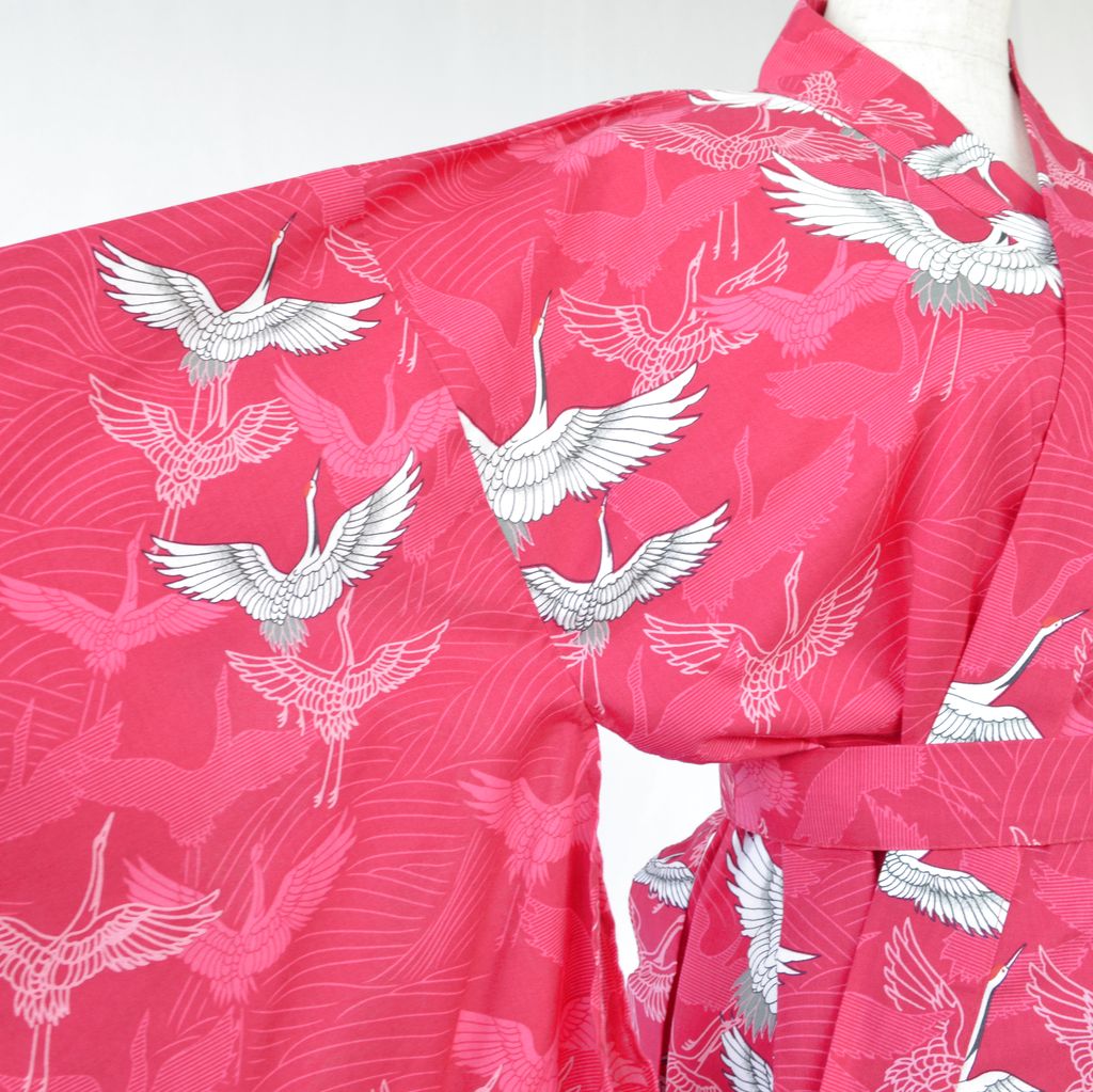 Japanese Yukata Women's Cotton "Colorful Crane"