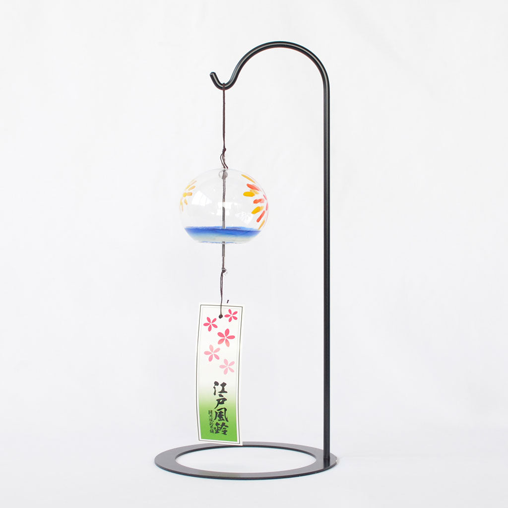 Glass Wind Bell Small Round "Fireworks"