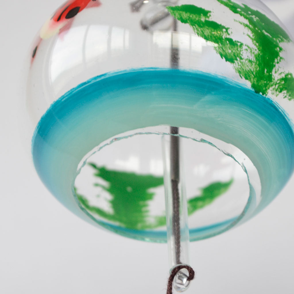 Glass Wind Bell Small Round "Goldfish"