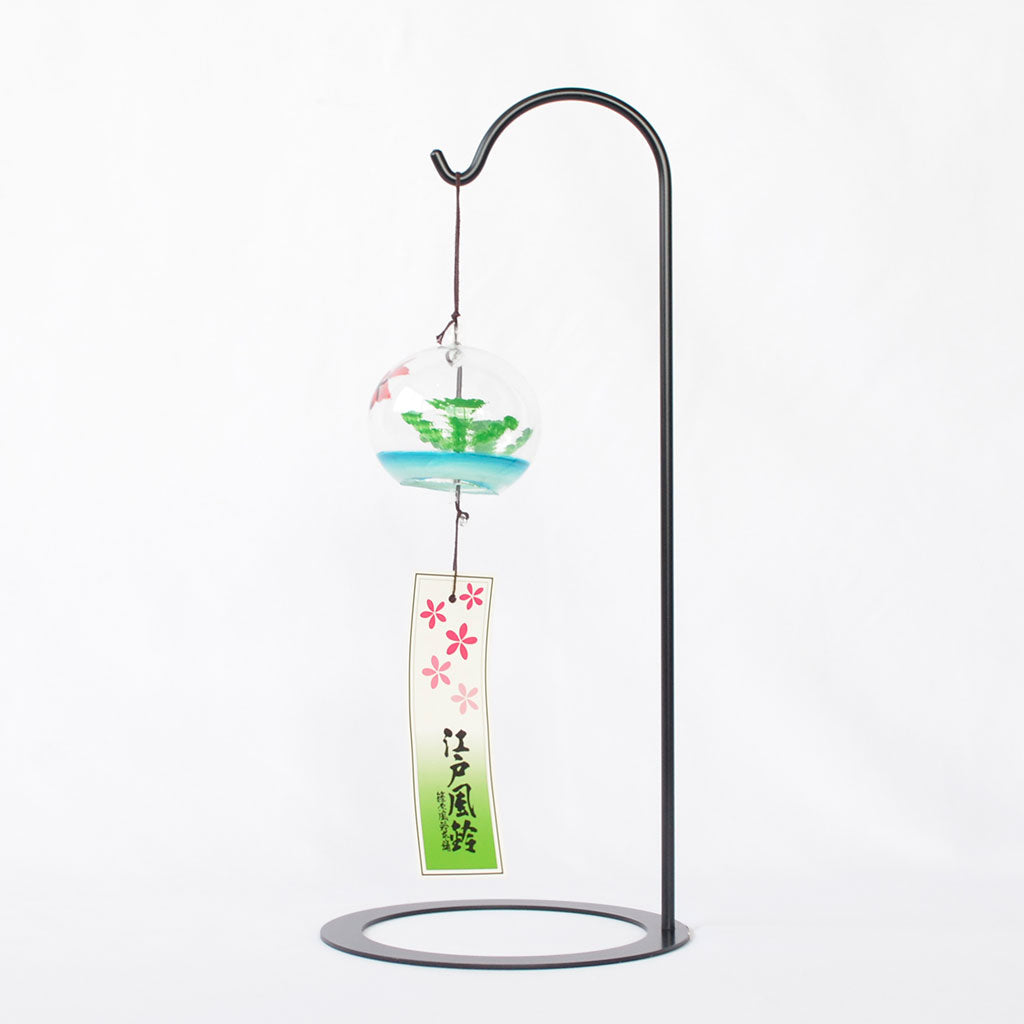 Glass Wind Bell Small Round "Goldfish"