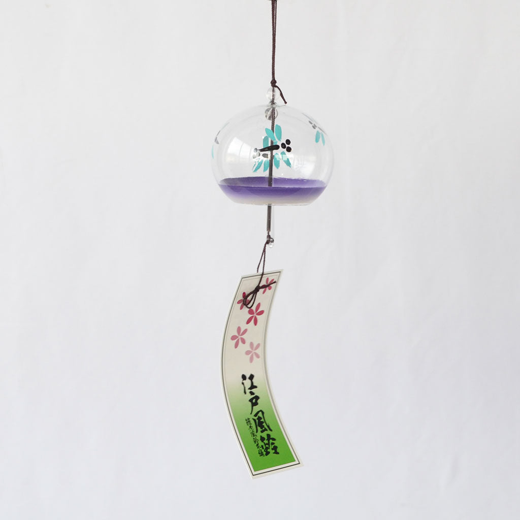 Glass Wind Bell Small Round "Dragonfly"