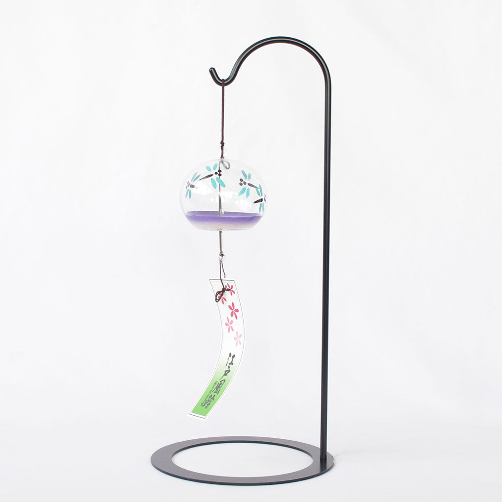 Glass Wind Bell Small Round "Dragonfly"