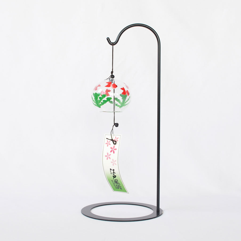 Glass Wind Bell Specially Selection Small Round "Five Goldfish"