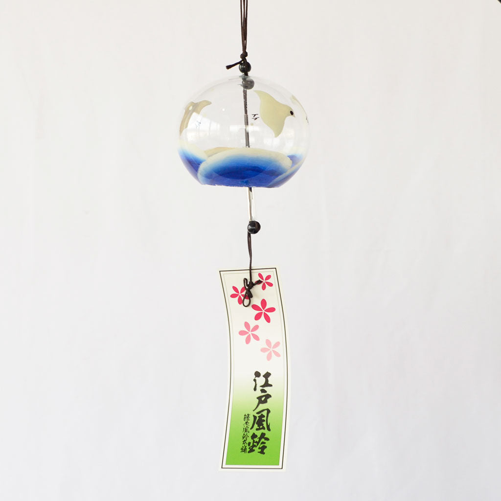 Glass Wind Bell Specially Selection Small Round "Chidori"