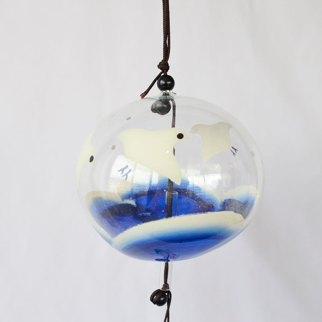 Glass Wind Bell Specially Selection Small Round "Chidori"
