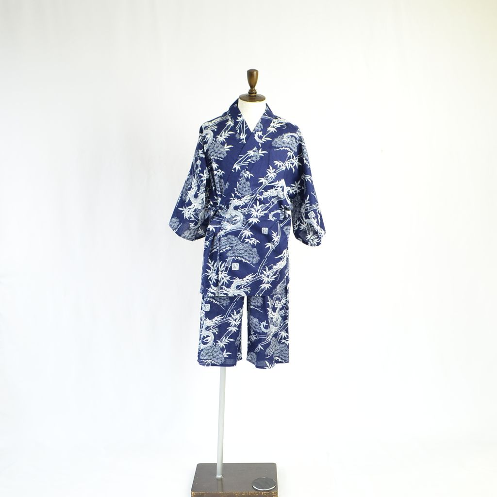 Japanese Jinbei Men’s Cotton "Pine Bamboo and Dragon"