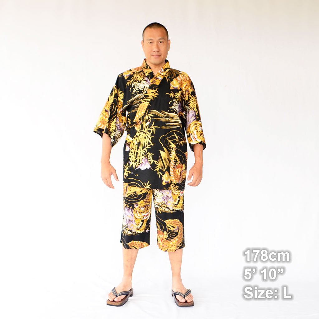 Japanese Jinbei Men’s Cotton "Tiger and Dragon"