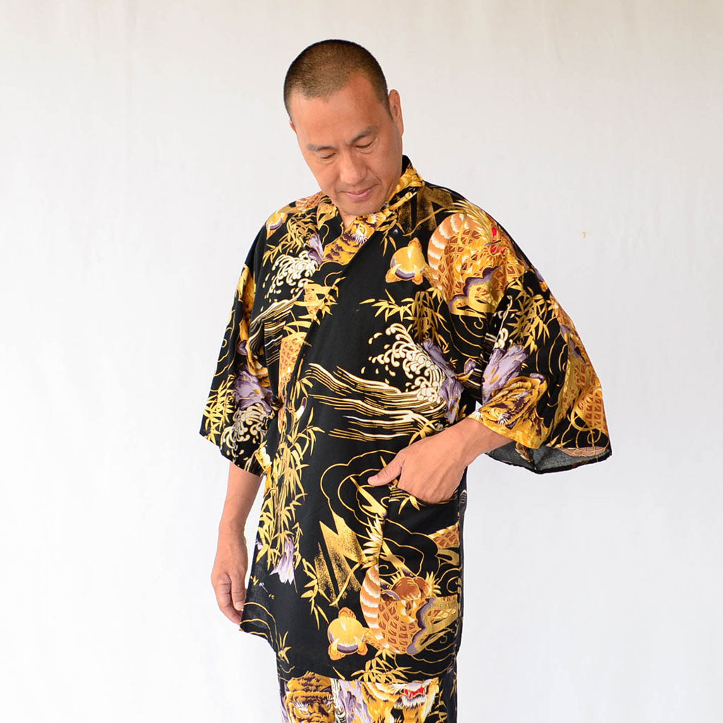 Japanese Jinbei Men’s Cotton "Tiger and Dragon"
