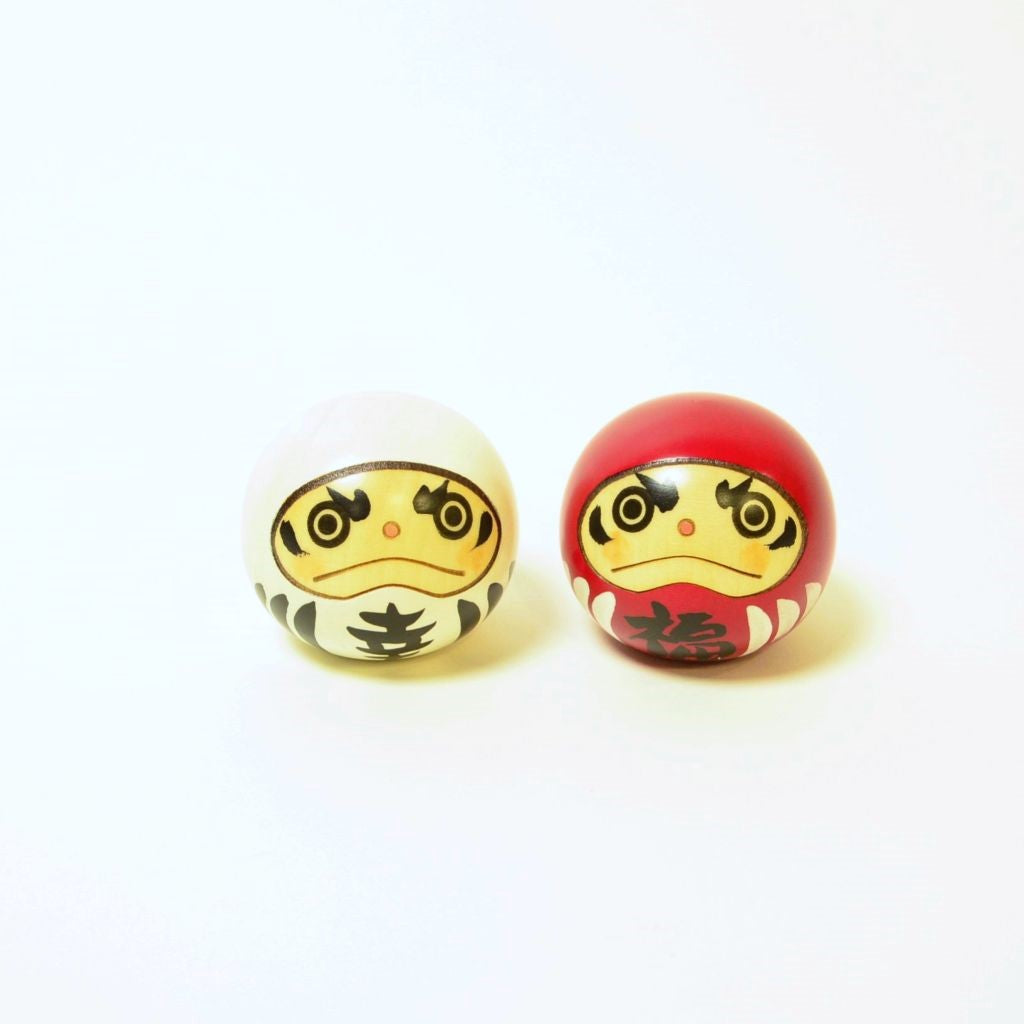 Kokeshi Doll Set "Red and White Daruma"