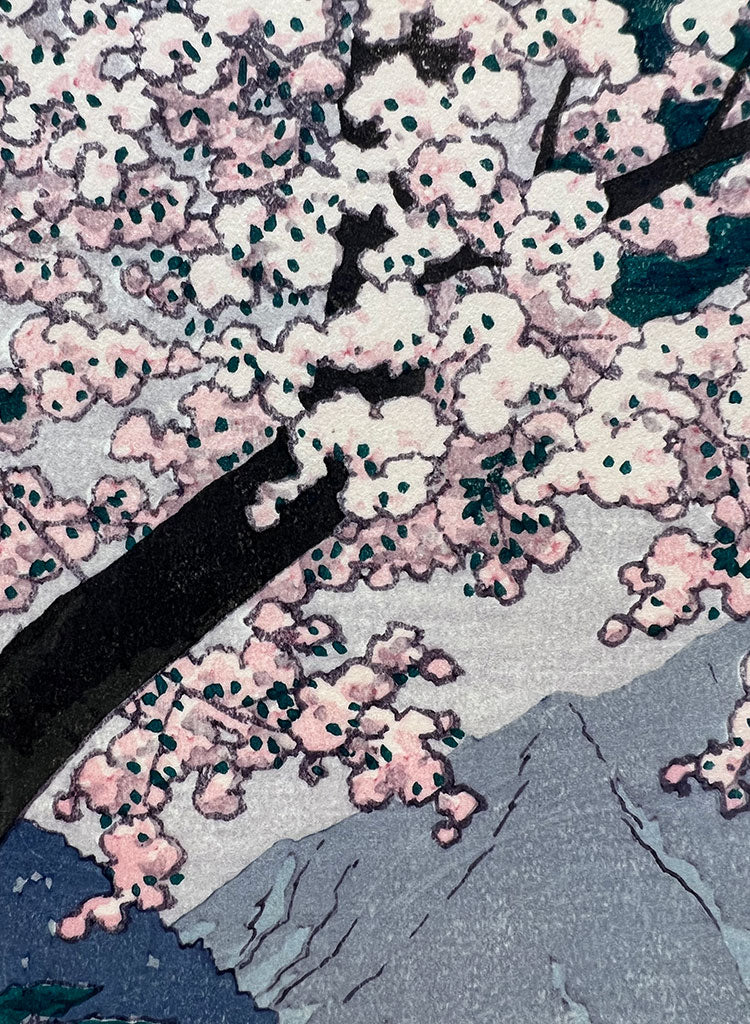 Woodblock print "Lake Chuzenji, Nikko" by Kasamatsu Shiro Published by UNSODO