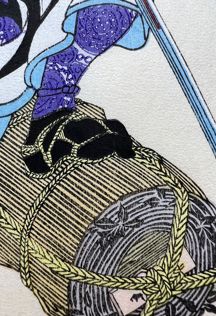 Woodblock print "Nakamura Kansuke Masatoki/Stories of the True Loyalty of the Faithful Samurai“ by Kuniyoshi Utagawa Published by UCHIDA art