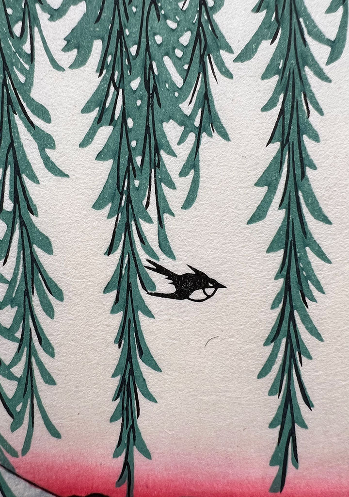 Woodblock print "View No.62 Yatsumi Bridge" by HIROSHIGE Published by UCHIDA art