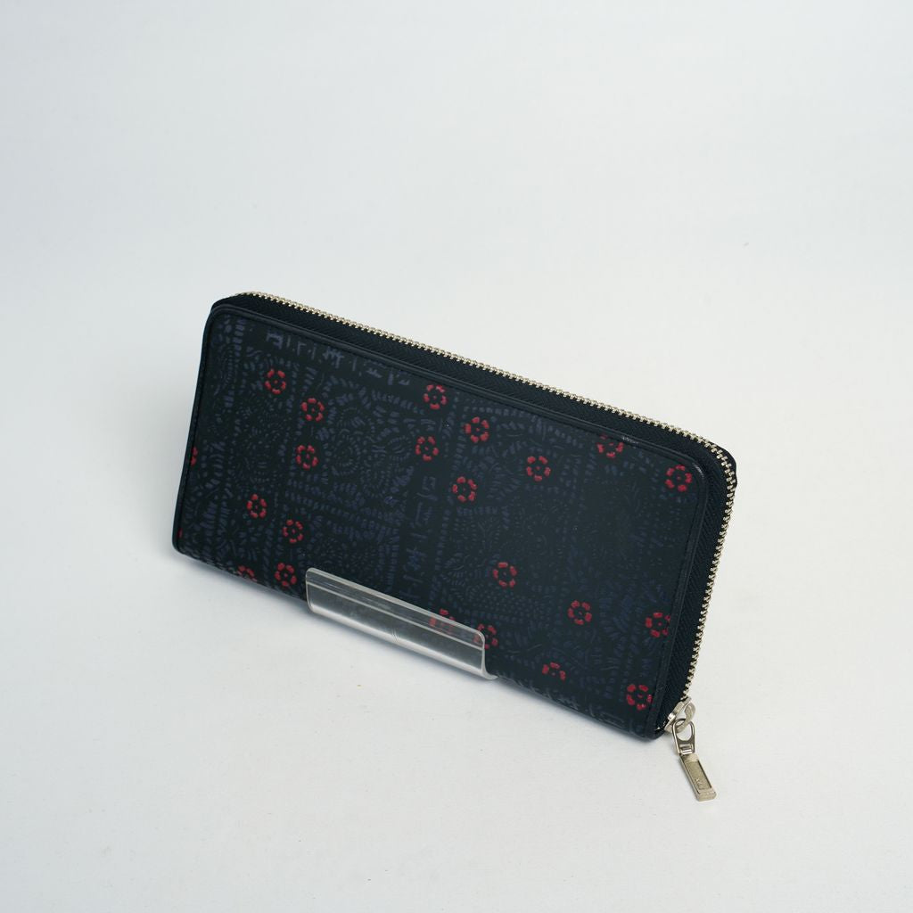 Shouheigara Long Wallet “Navy-blue & Red in Black”●