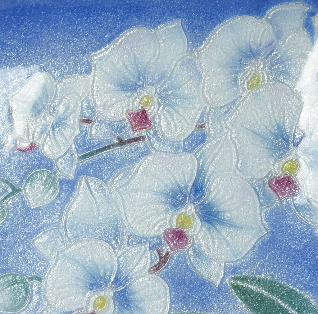 Cloisonne Decorative Plate "Phalaenopsis Orchid"
