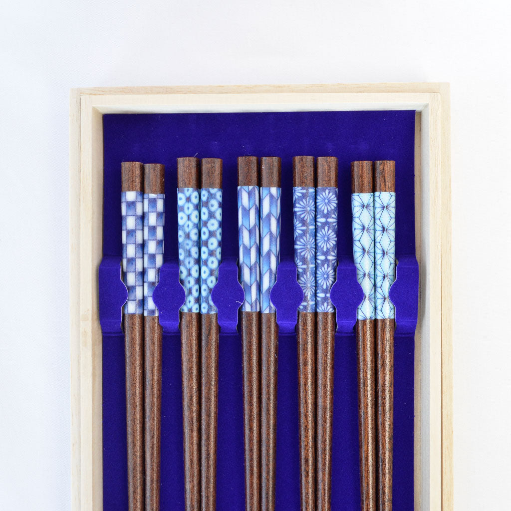 Chopsticks Set of 5P "Indigo blue"