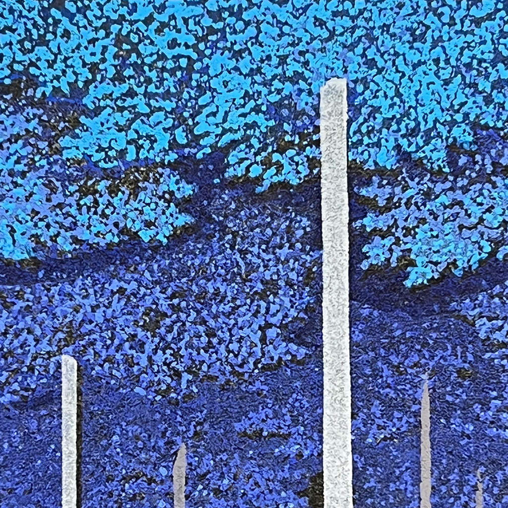 Woodblock print "Blue moon" by Kato Teruhide Published by UNSODO Small size