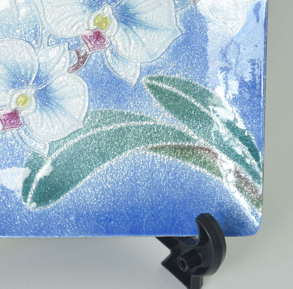 Cloisonne Decorative Plate "Phalaenopsis Orchid"