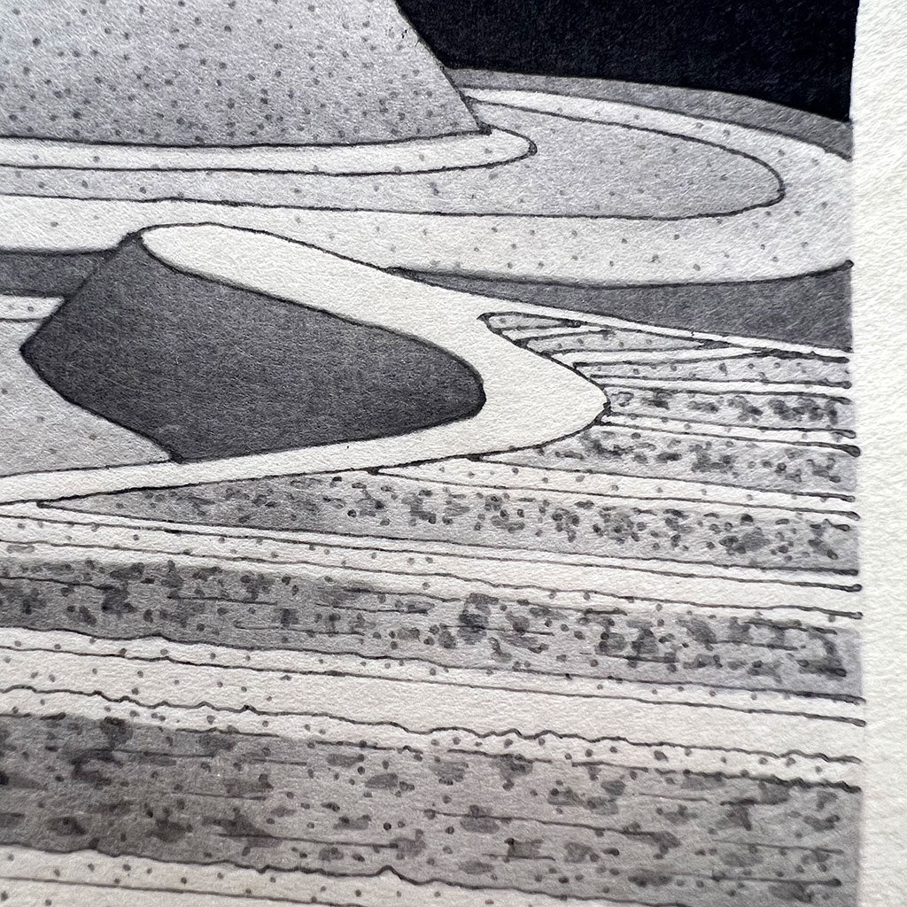 Woodblock print "Ginkakuji temple, Kyoto" by Kato Teruhide Published by UNSODO Small size
