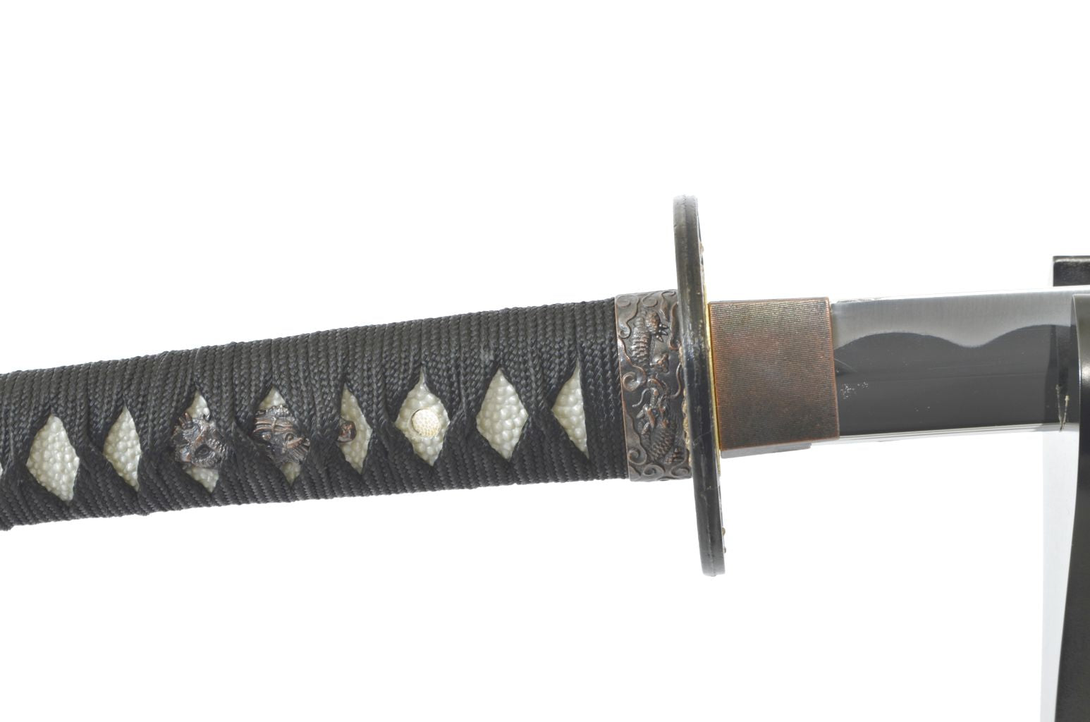Katana Ornamental sword set "Glossy black"