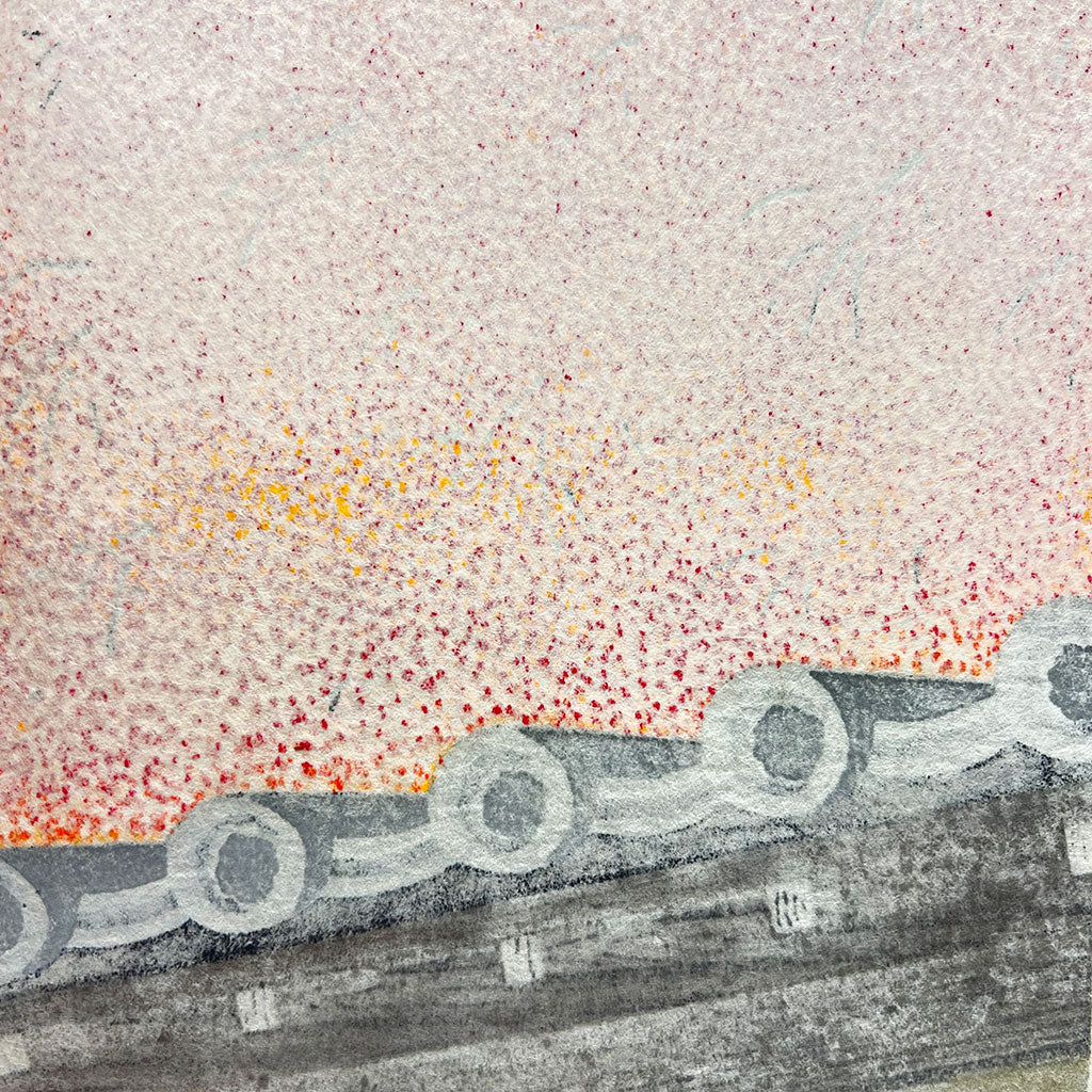 Woodblock print "Autumn view of Sagano area" by Kato Teruhide Published by UNSODO Small size