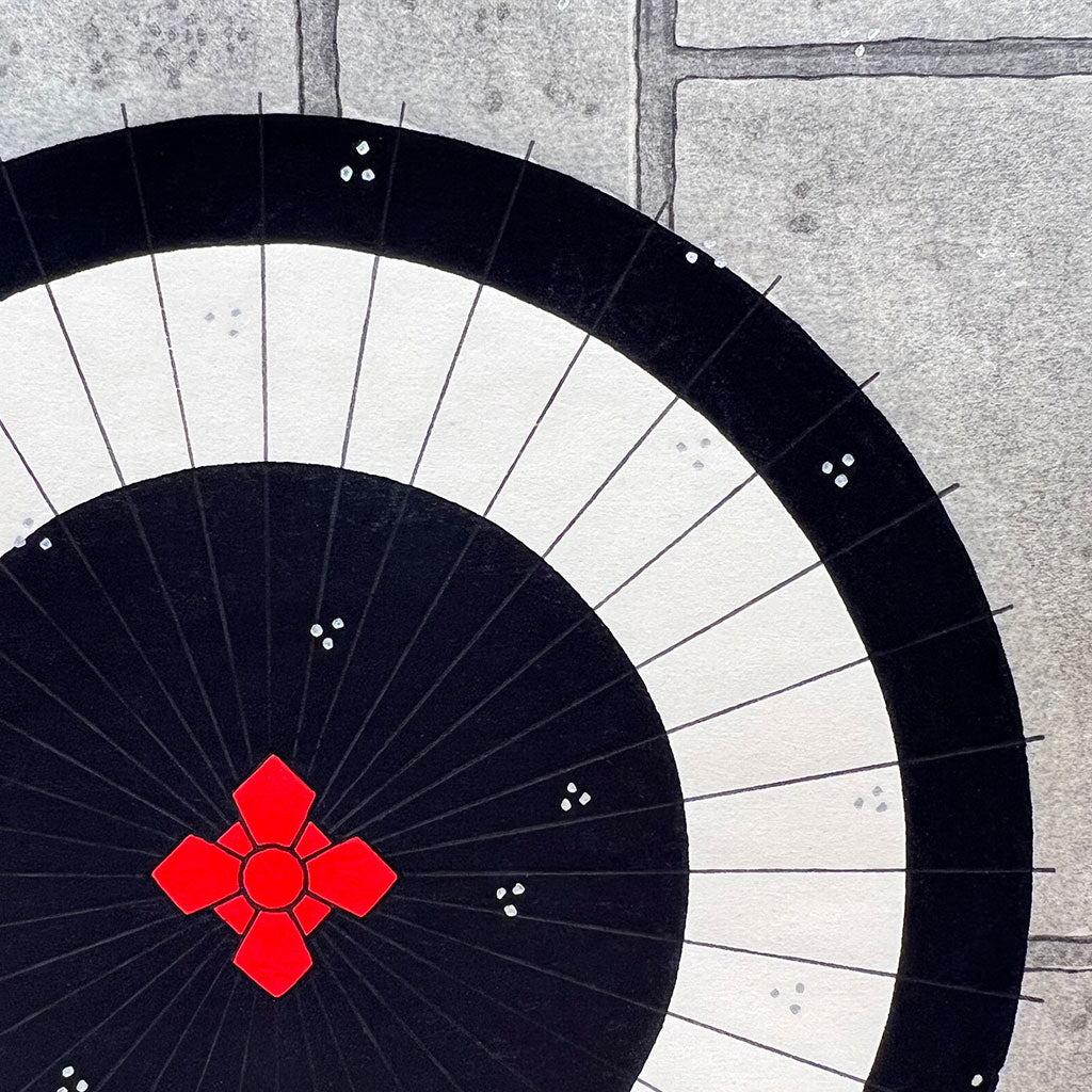 Woodblock print "Encounter with umbrella" by Kato Teruhide Published by UNSODO Large size