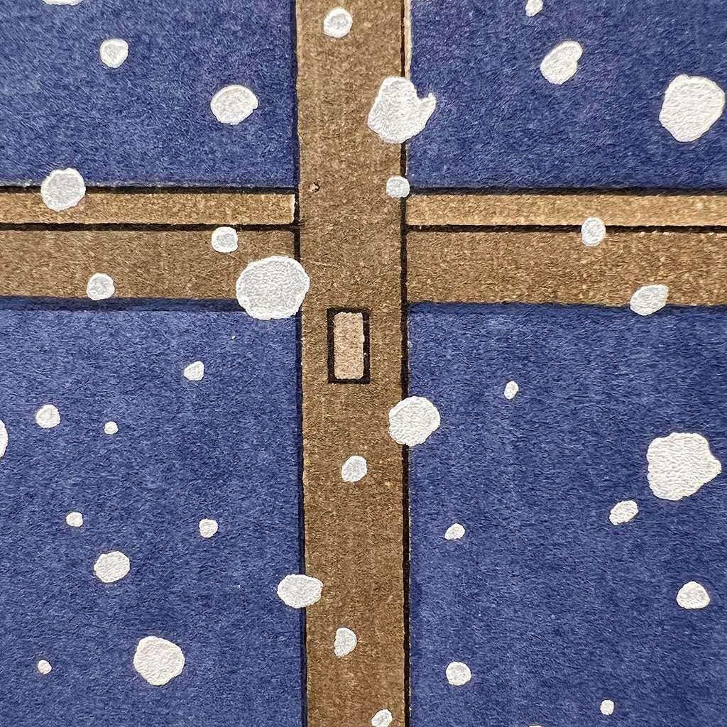 Woodblock print "Snow stage in Kiyomizu temple" by Kato Teruhide Published by UNSODO Large size