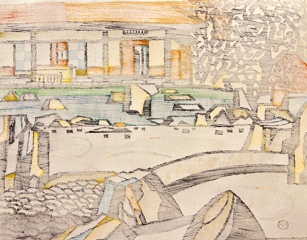 Woodblock print "Garden of Katsura Rikyu" by Taizo Minagawa / UNSODO