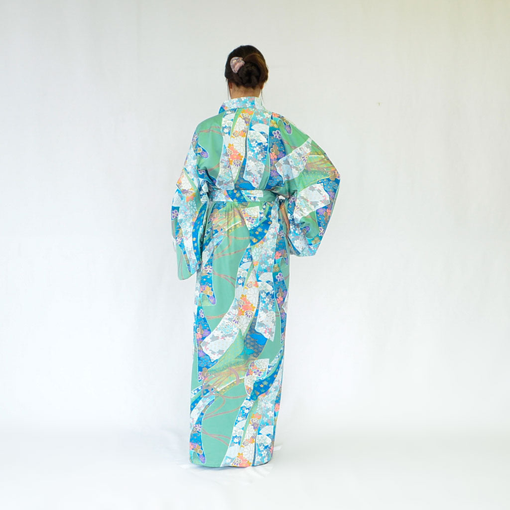 Japanese Kimono Women's Cotton "Ribbon"