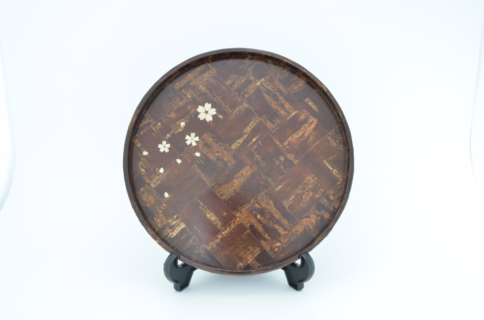 Kabazaiku Cherry Bark Round Tray "Ichi-matsu"