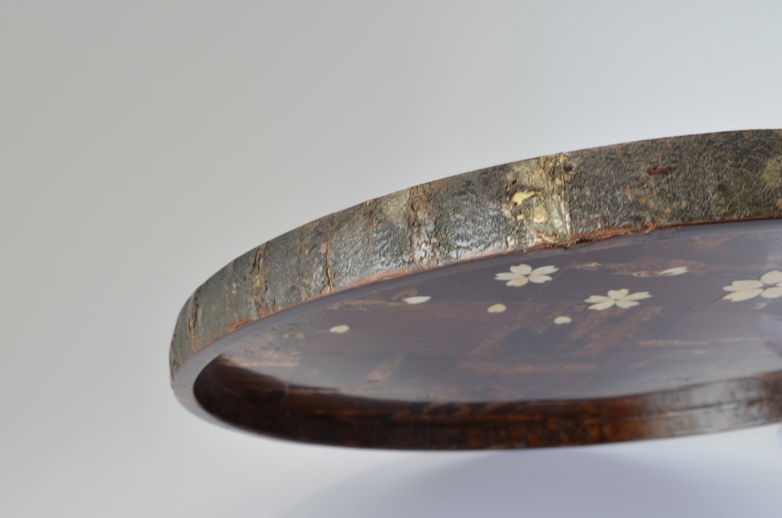 Kabazaiku Cherry Bark Round Tray "Ichi-matsu"