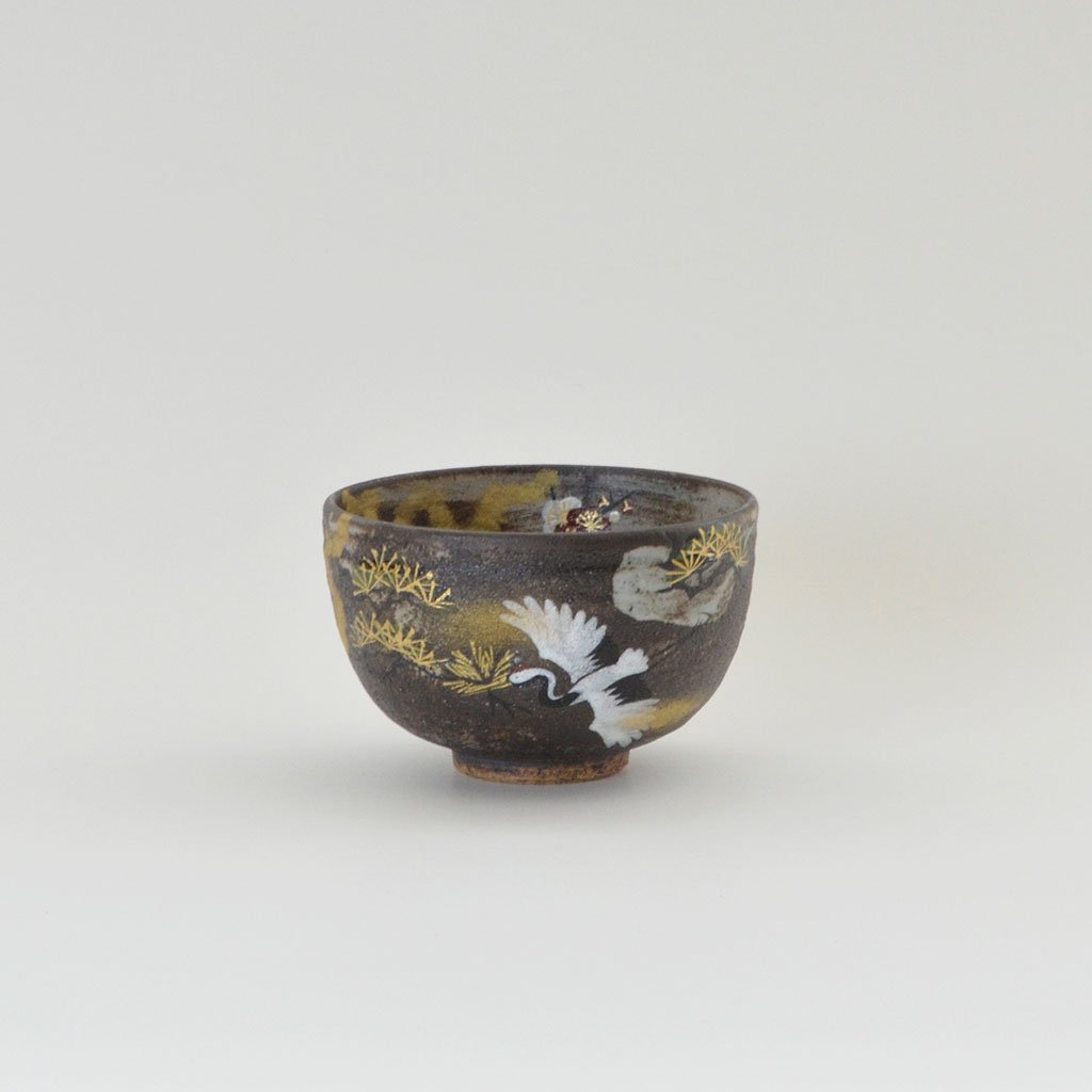 Kiyomizu Ware Tea bowl “Crane”