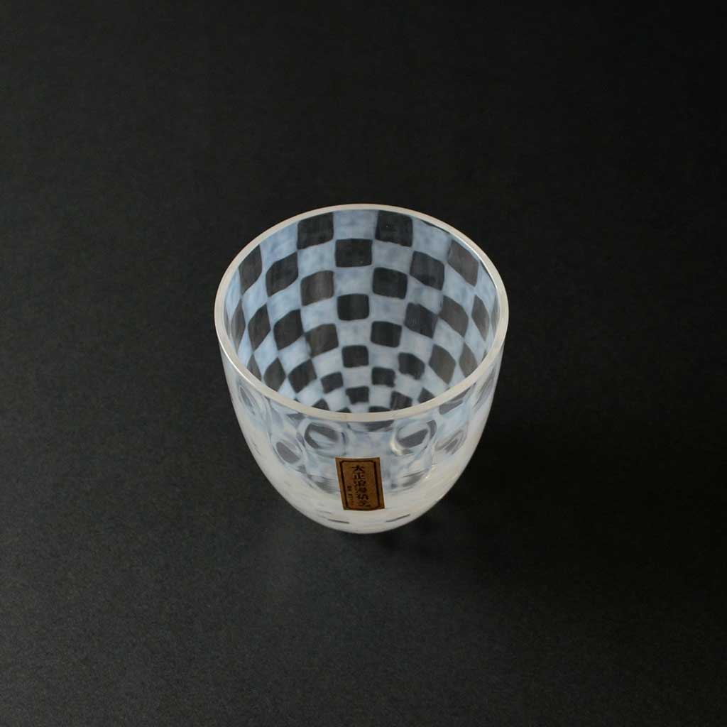Edo glass Tumbler “Taisho Roman” Checkered