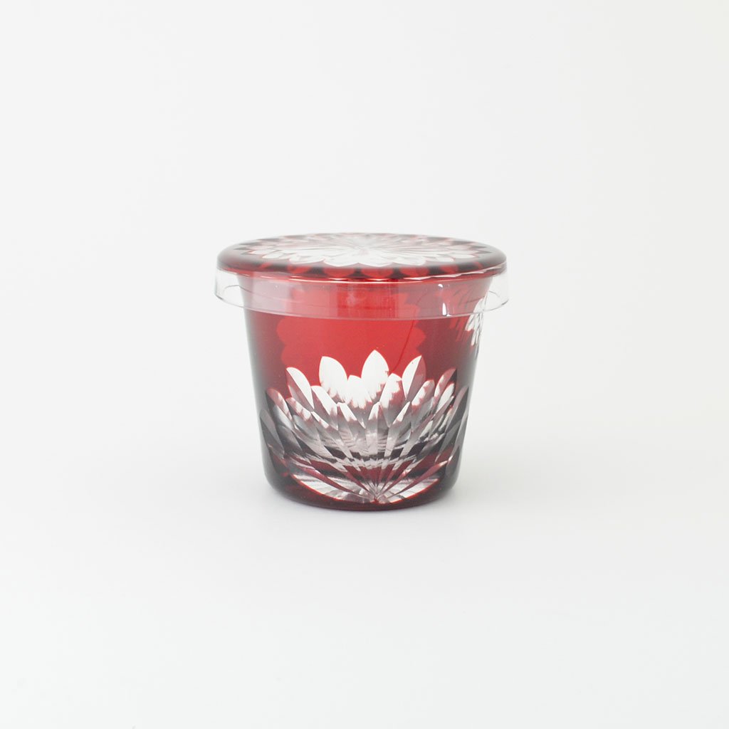 Edo kiriko Lidded cup “Chrysanthemum”