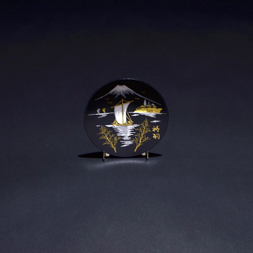 Damascene Round plate φ7㎝ "Landscape"