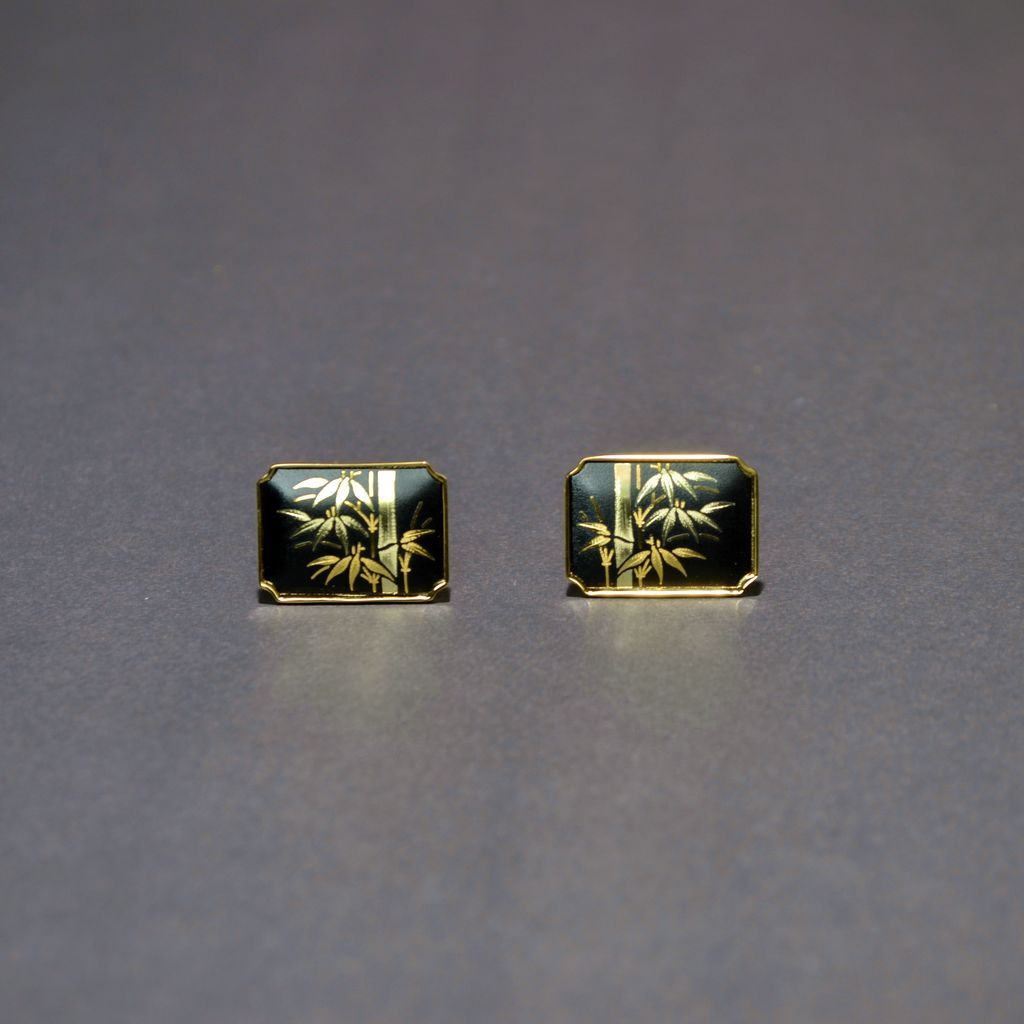 Kyoto Damascene Cufflinks "Bamboo" 2×2 cm