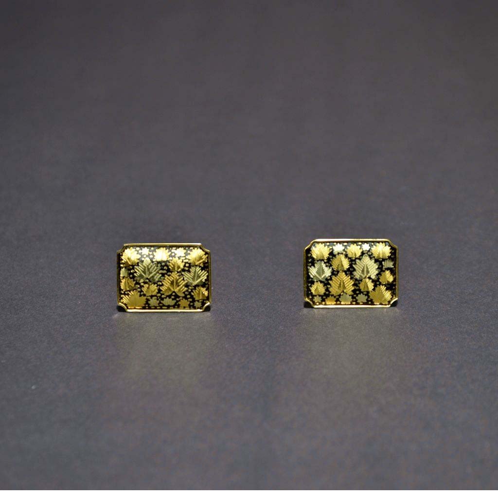 Kyoto Damascene Cufflinks "Fully Covered with Ivy Leaves" size 20