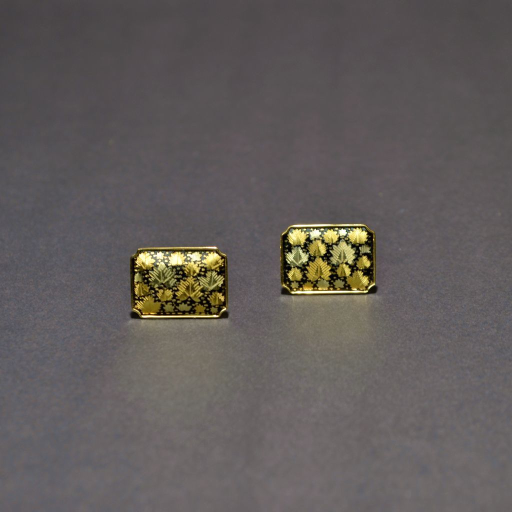 Kyoto Damascene Cufflinks "Fully Covered with Ivy Leaves" size 20