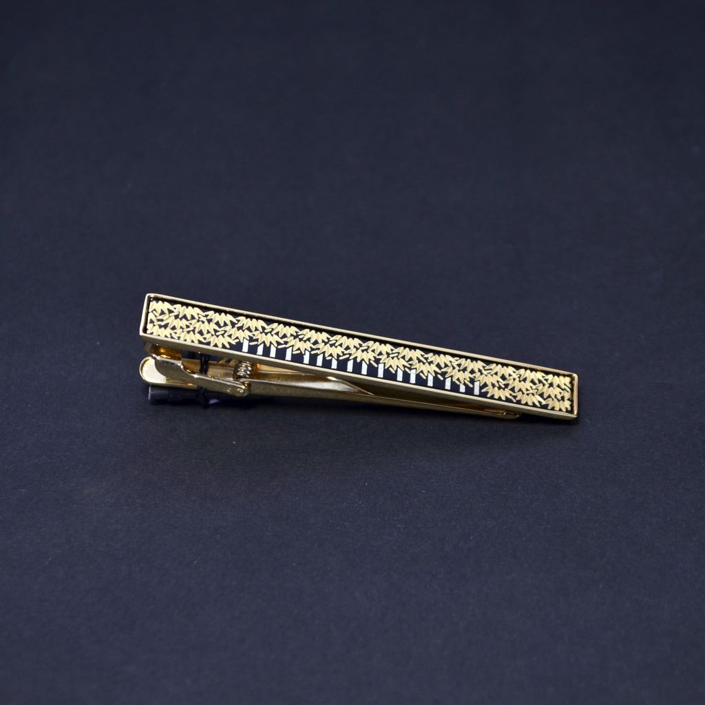 Kyoto Damascene Tie clip 55×7 "Bamboo Forest"