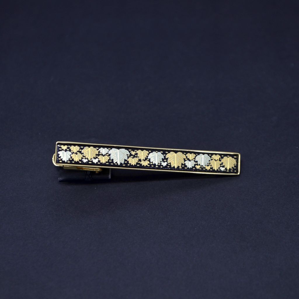 Kyoto Damascene Tie clip 55×7 "Fully Covered with Ivy Leaves"