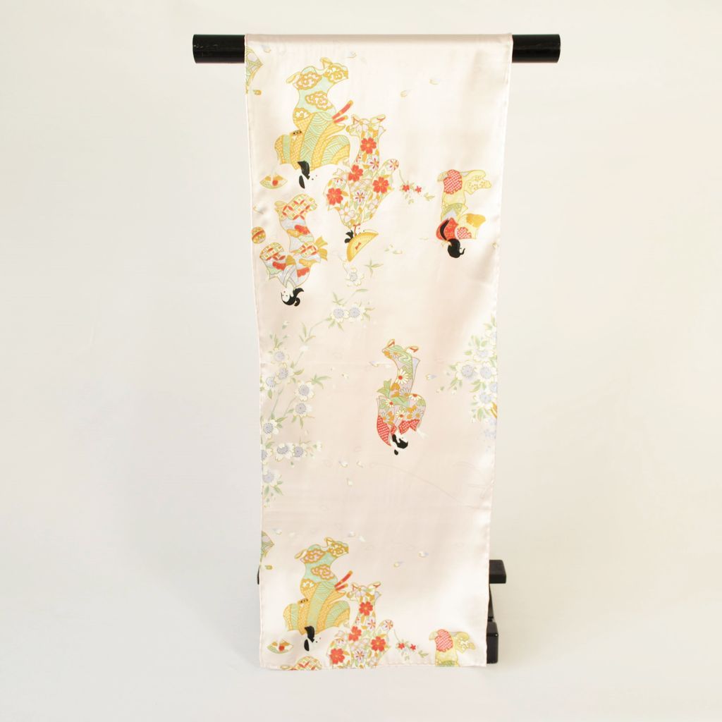 Silk scarf long "Dancing with cherry blossoms"