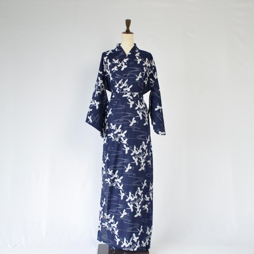 Japanese Yukata Women's Cotton Crane