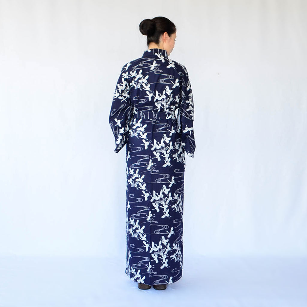 Japanese Yukata Women's Cotton Crane